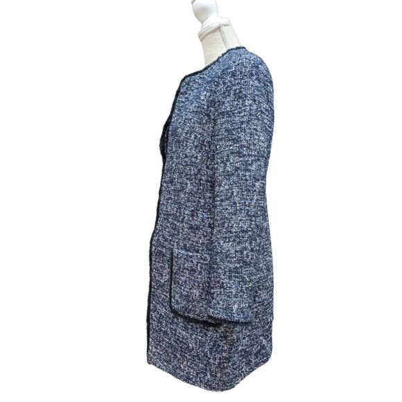 Helene London Women's Blue Tweed Coat Size M - Picture 4 of 9